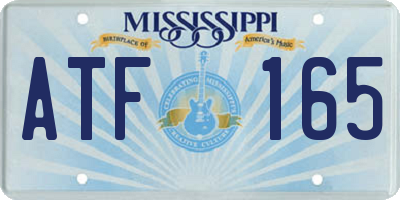 MS license plate ATF165