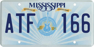 MS license plate ATF166
