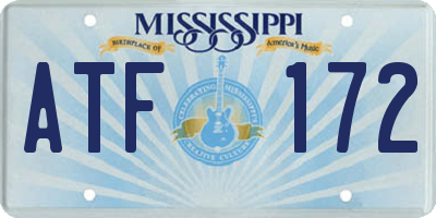 MS license plate ATF172