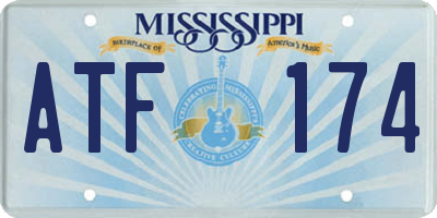 MS license plate ATF174