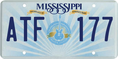 MS license plate ATF177