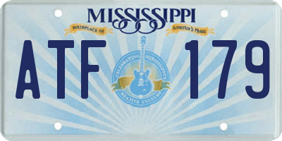 MS license plate ATF179