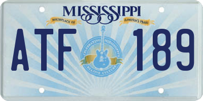 MS license plate ATF189
