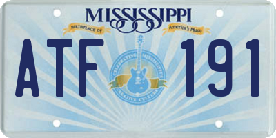 MS license plate ATF191