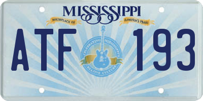 MS license plate ATF193