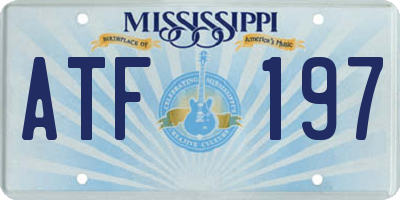 MS license plate ATF197