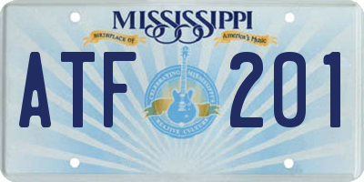 MS license plate ATF201