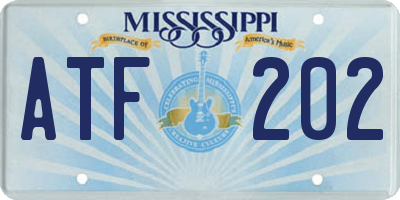 MS license plate ATF202