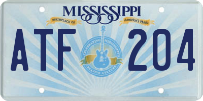 MS license plate ATF204