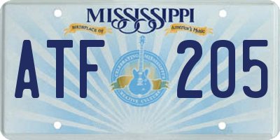 MS license plate ATF205