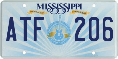 MS license plate ATF206