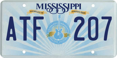 MS license plate ATF207