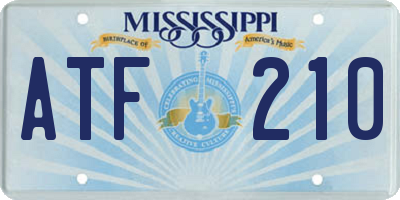 MS license plate ATF210