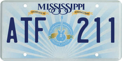MS license plate ATF211