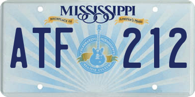 MS license plate ATF212