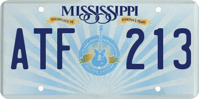 MS license plate ATF213