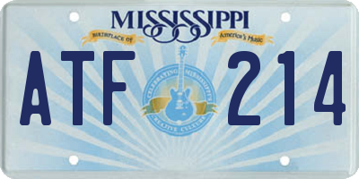 MS license plate ATF214