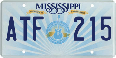MS license plate ATF215