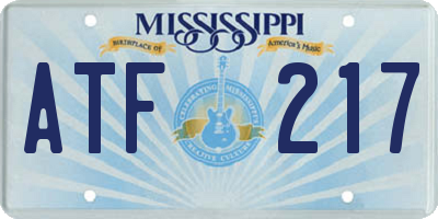MS license plate ATF217