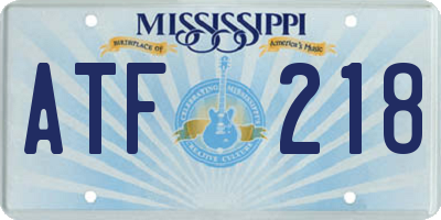 MS license plate ATF218