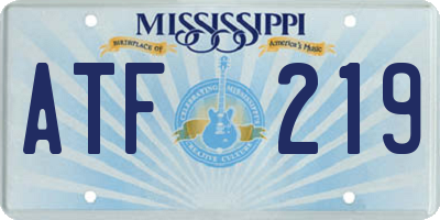 MS license plate ATF219