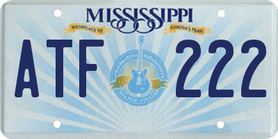 MS license plate ATF222