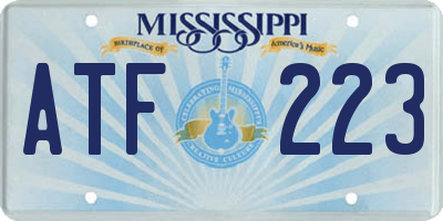 MS license plate ATF223