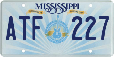 MS license plate ATF227