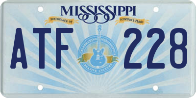 MS license plate ATF228