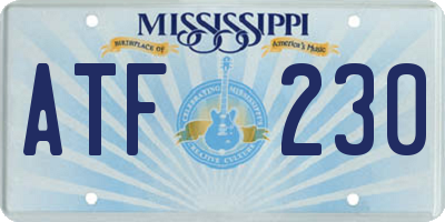 MS license plate ATF230