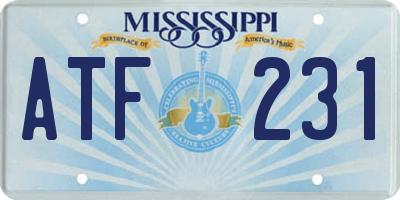 MS license plate ATF231