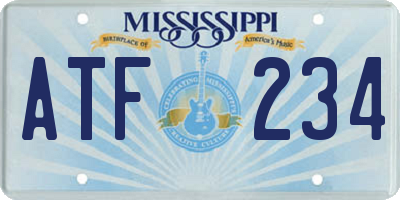 MS license plate ATF234
