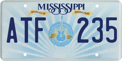 MS license plate ATF235