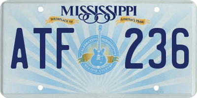 MS license plate ATF236