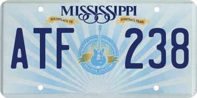 MS license plate ATF238