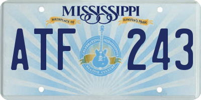 MS license plate ATF243