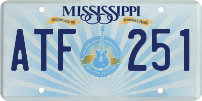 MS license plate ATF251