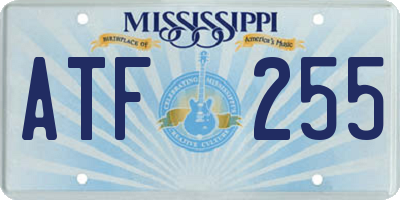 MS license plate ATF255