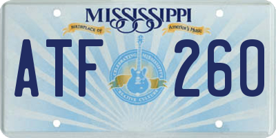 MS license plate ATF260