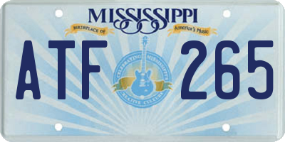 MS license plate ATF265
