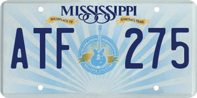 MS license plate ATF275