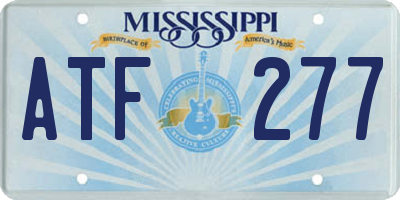 MS license plate ATF277