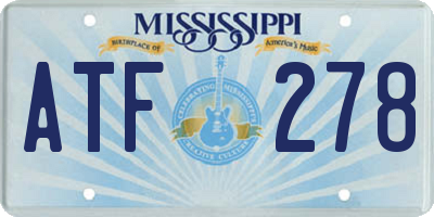 MS license plate ATF278