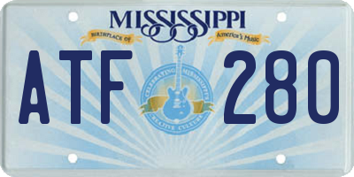 MS license plate ATF280