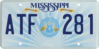 MS license plate ATF281