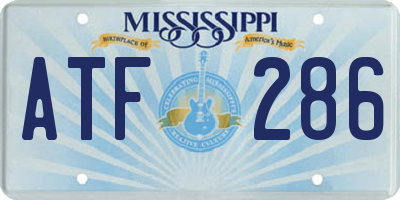 MS license plate ATF286
