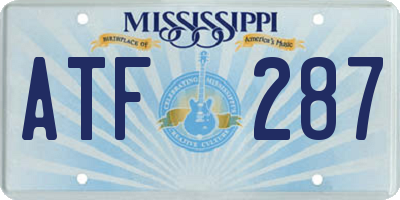 MS license plate ATF287