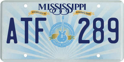MS license plate ATF289