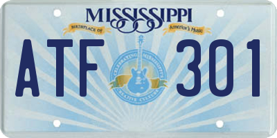 MS license plate ATF301