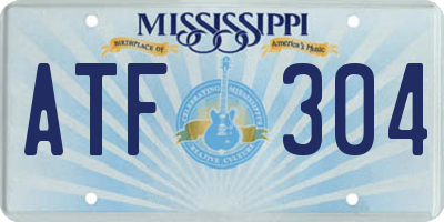 MS license plate ATF304
